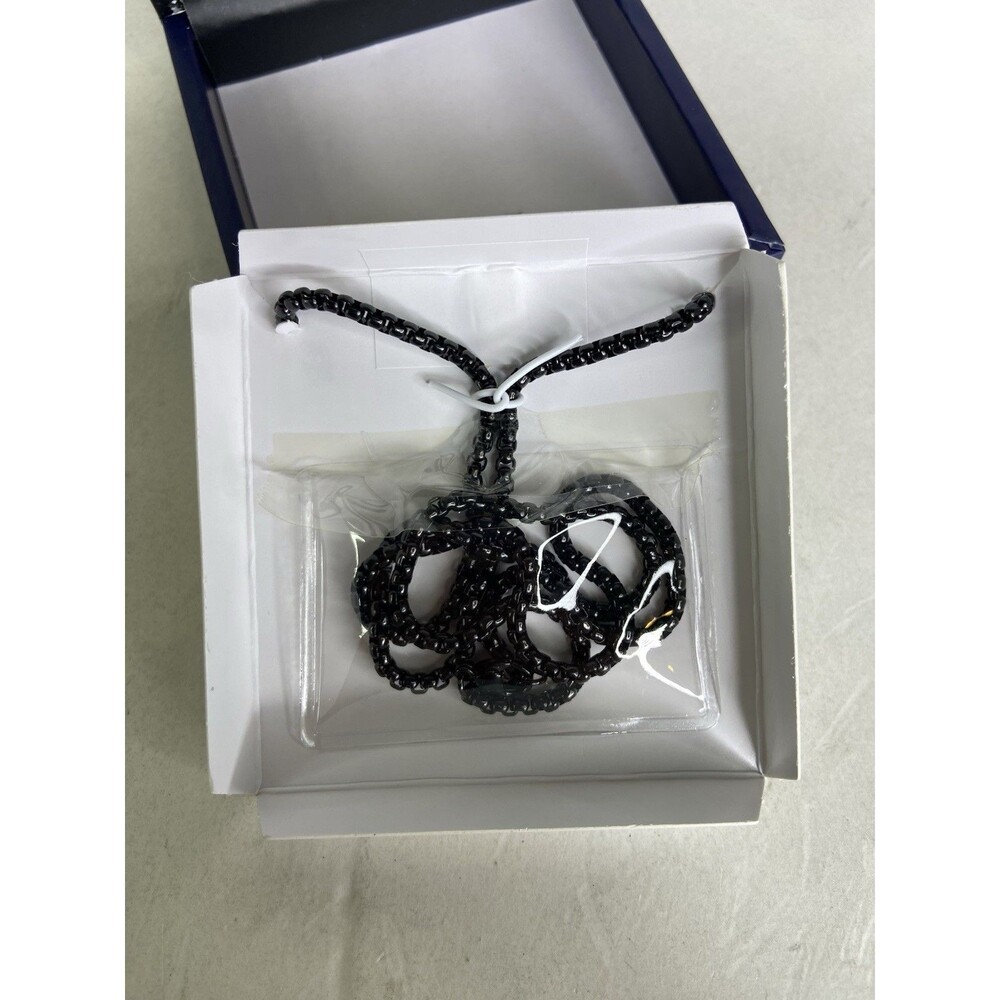 Faith Jewelry Mens Stainless Steel Two Tone Crystal Cross Tag Pendant Necklace - Picture 7 of 10